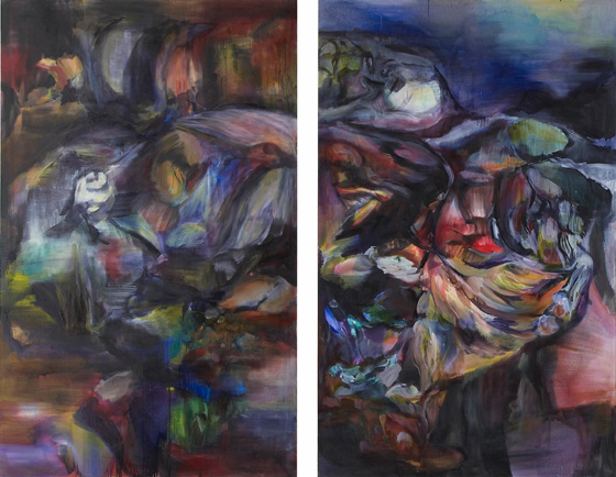 Mould and Death month 240x150cm each oil on linen 2012